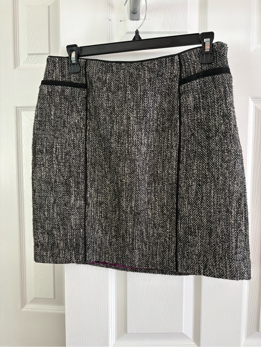 White House Black Market Black and Gray Tweed Pencil Skirt